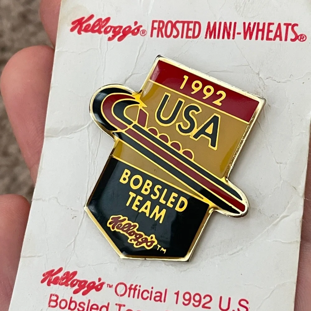 1992 USA Kellog’s‎ Bobsled Team Frosted Mini Wheats Pin